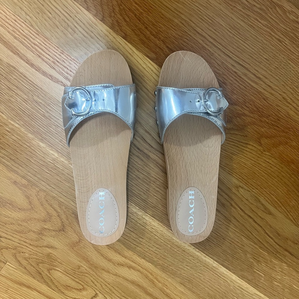 Coach Silver Sandals